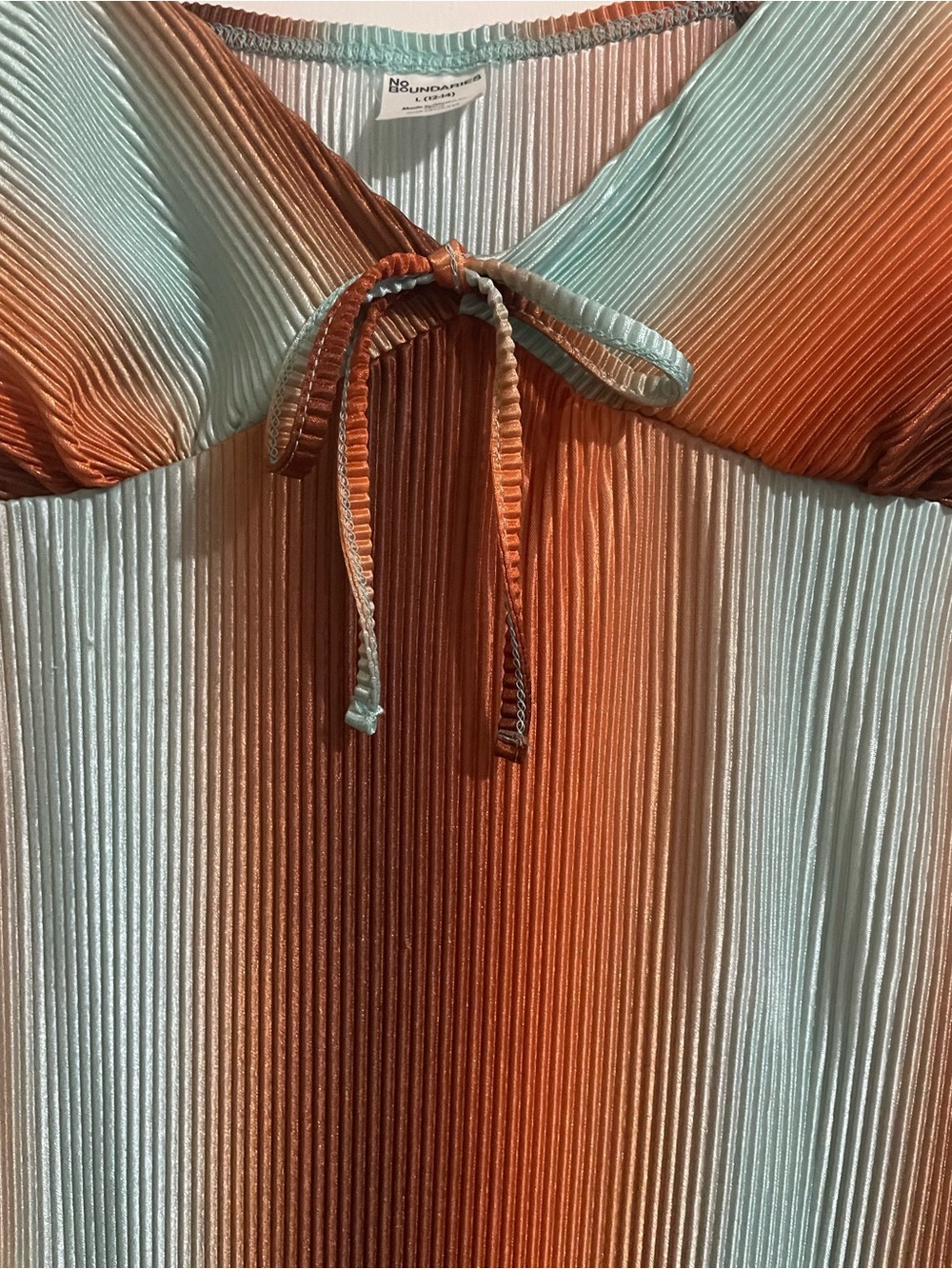 Teal & Rust Pleated Slip Dress - Picture 3 of 8